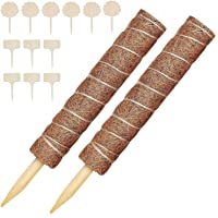 WELLXUNK® Palo de Musgo- 2 Piezas Palo de Fibra de Coco 40 cm- Tótem De Fibra De Coco- Soporte para Plantas tótem- 12…